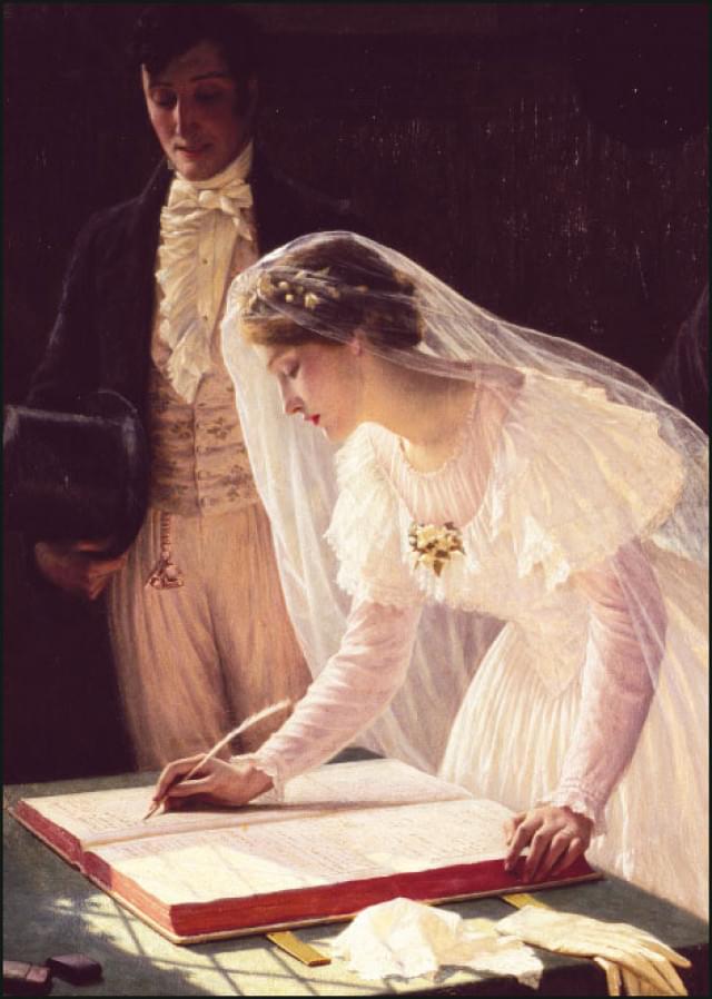 Signing the register, Edmund Blair Leighton - Catch Utrecht