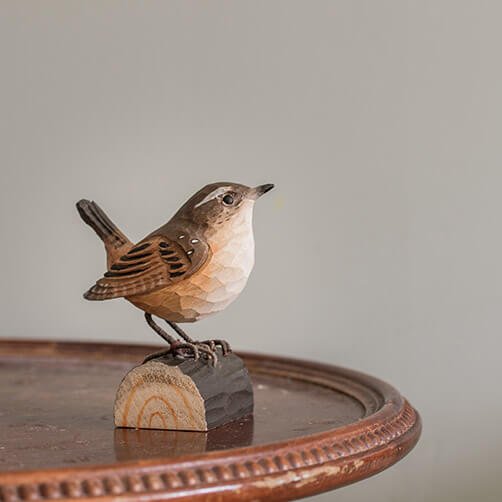 Winterkoning - Houten vogel beeldje - Catch Utrecht